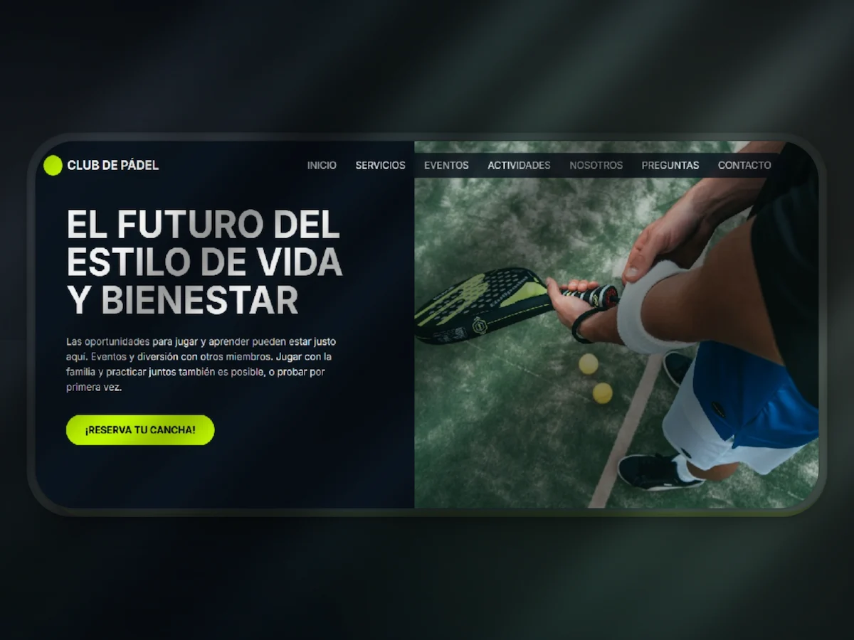 Club Padel - Proyecto de Sitio Web desarrollado por Xoraweb agencia web Salta