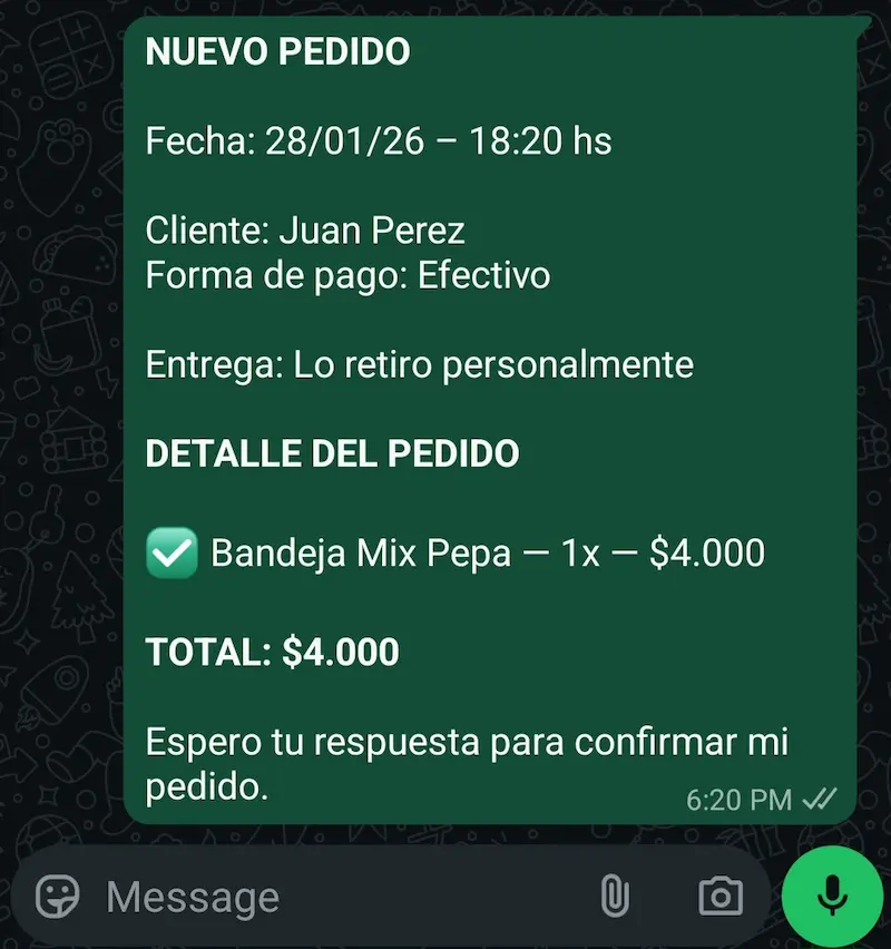 Paso 5: Envío a WhatsApp